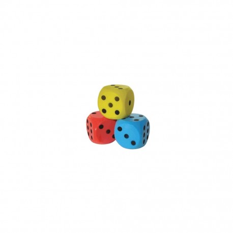 Dé geant en mousse rouge 15 cm