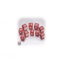 QW - D6 dice battle united kingdom red & white