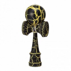 Kendama - crackle jaune - boule 6 cm