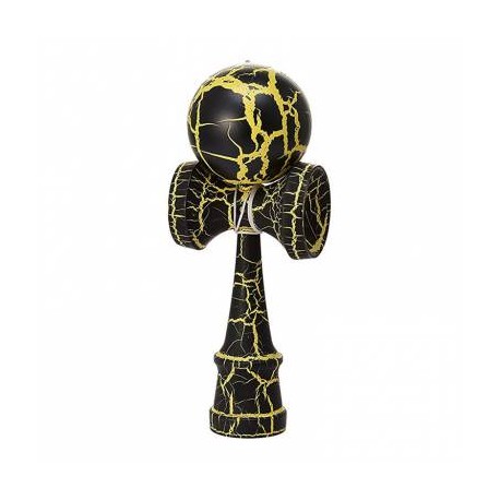 Kendama - crackle jaune - boule 6 cm