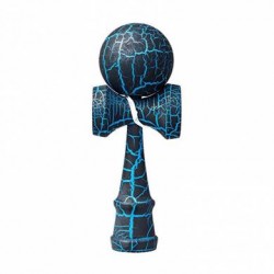 Kendama - crackle bleu - boule 6 cm