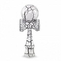 Kendama - crackle blanc - boule 6 cm