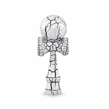 Kendama - crackle blanc - boule 6 cm
