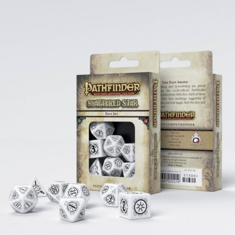 PATHFINDER RPG DICE SET SHATTERED STAR BLANC NOIR