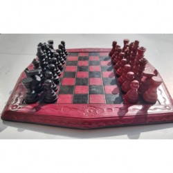 Echecs - echiquier artisanal + piece