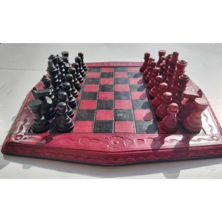 Echecs - echiquier artisanal + piece