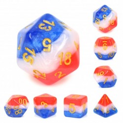 Kit de 7 des - JD - red white blue layer