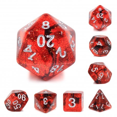 Kit de 7 des - JD - red dice