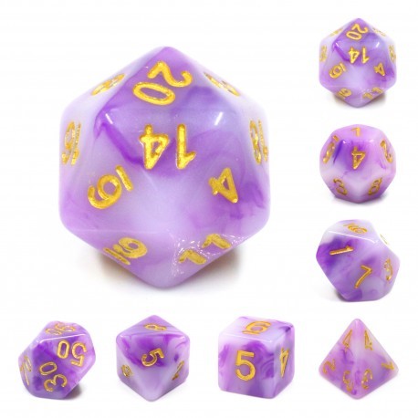 Kit de 7 des - JD - purple jade