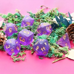 Kit de 7 des - JD - purple iridecent