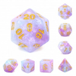 Kit de 7 des - JD - purple/blue marble