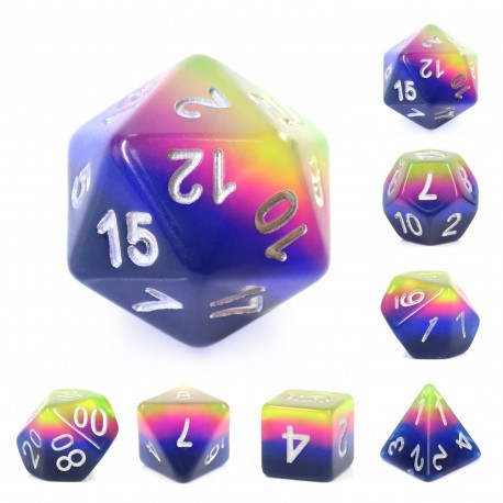 Kit de 7 des - JD - neon sunrise