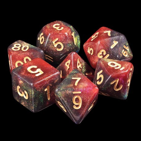 Kit de 7 des - JD - midnight rose