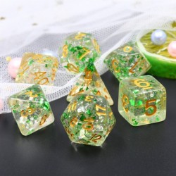 Kit de 7 des - JD - green flakes