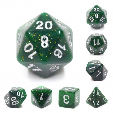 Kit de 7 des - JD - green
