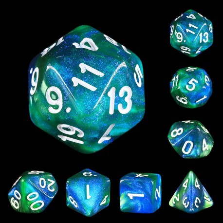 Kit de 7 des - JD - fireflies forest