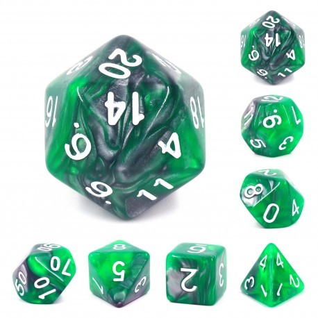 Kit de 7 des - JD - emerald ore