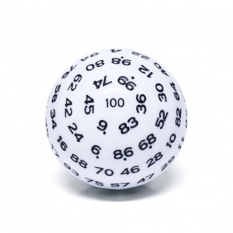 Dé a 100 faces - JD - white opaque/black