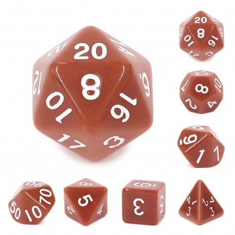 Kit de 7 des - JD - brown opaque