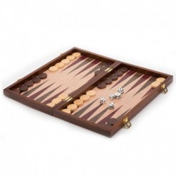 Backgammon - bois 38 cm facon loupe d' orme pliable