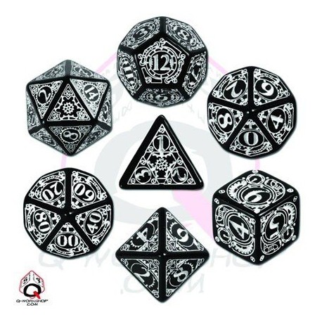 STEAMPUNK DICE SET NOIR/BLANC