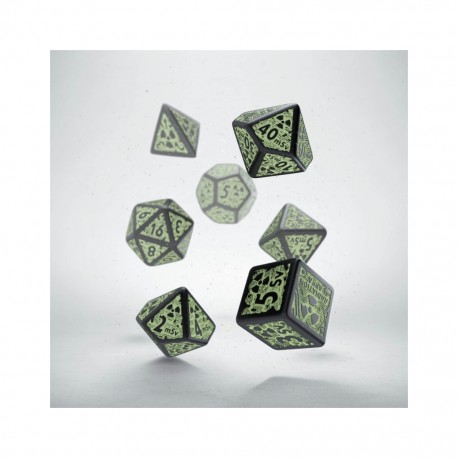 ELVEN DICE SET NOIR/PHOSPHORESCENT