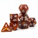 Kit de 7 des - JD - perle - coffee / blanc