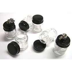 6 GODETS EN VERRE POUR AEROGRAPHE