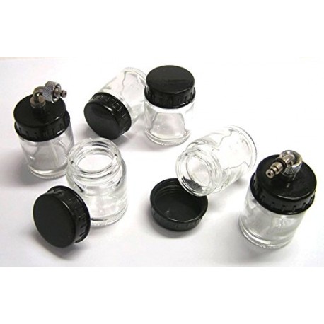 6 GODETS EN VERRE POUR AEROGRAPHE