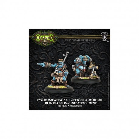 HORDES TROLLBLOODS PYG BUSHWHACKER OFFICER & MORTAR UNIT ATTACHMENT